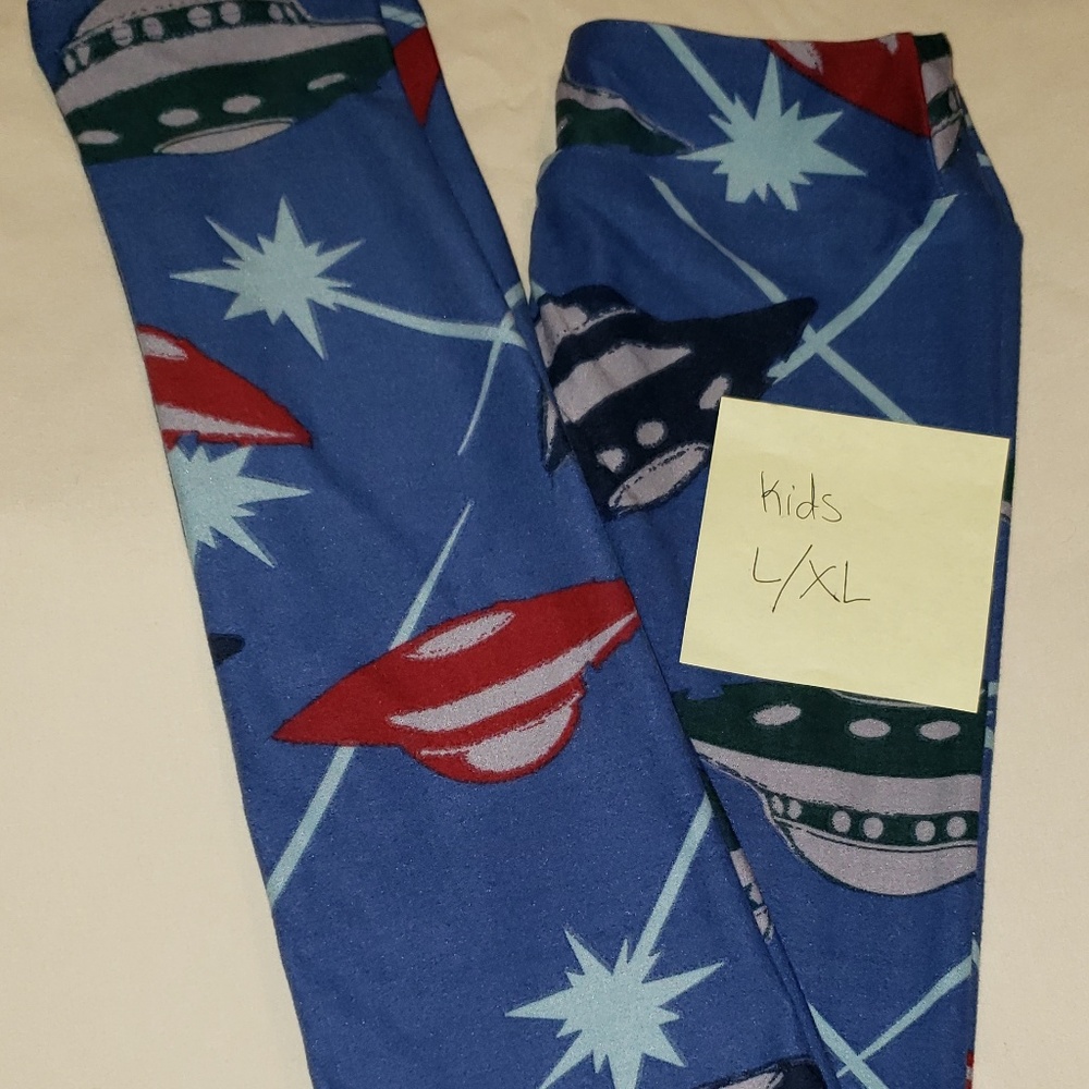 LULAROE KIDS L/XL SPACE PANTS LEGGINGS